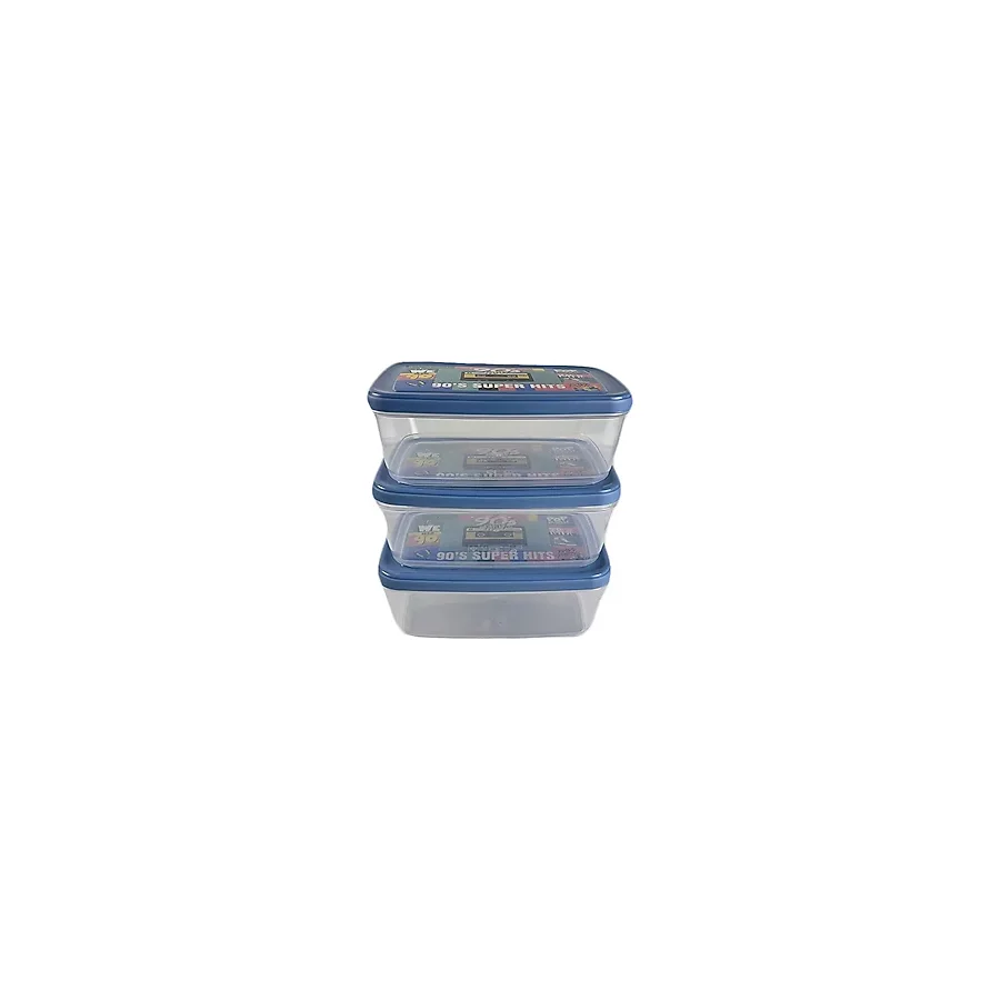 ARCLENA Gıda Saklama Kabı Erzak Saklama Kabı Meyve Sebze Et Balıkları Taze ve Kuru Tutmak İçin 850 ml x 3'lü Set - Açık Mavi