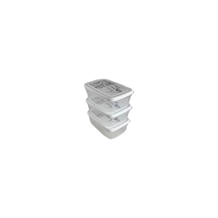ARCLENA Gıda Saklama Kabı Erzak Saklama Kabı Meyve Sebze Et Balıkları Taze ve Kuru Tutmak İçin 850 ml x 3'lü Set - Beyaz - Siyah