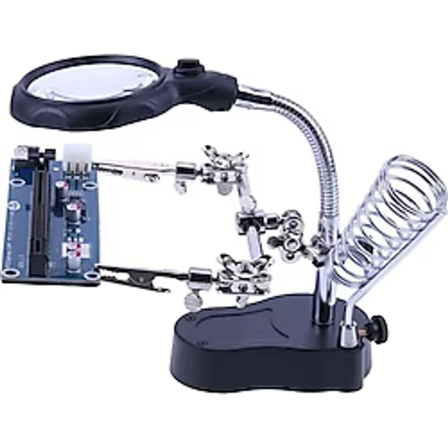 Arduino Zd 126-2 Işıklı Büyüteçli Havya Sehpası ve Ana Kart -Board Tutucu