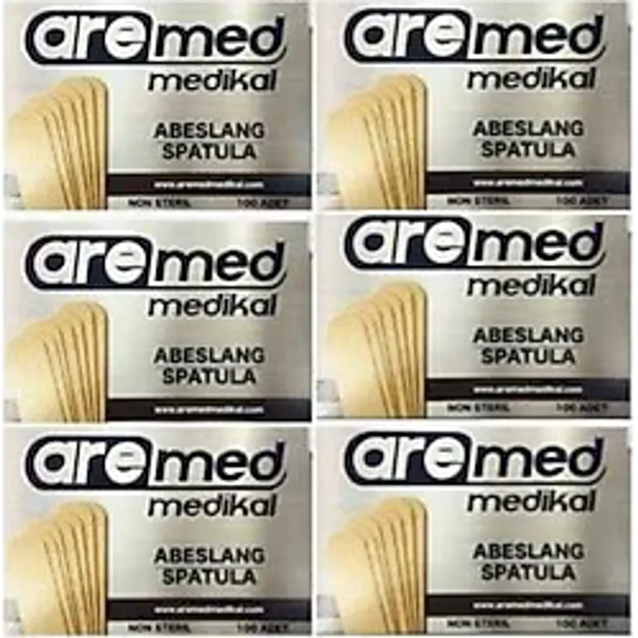 Aremed Abeslang Tahta Dil Basacağı Dil Çubuğu Ahşap Ağda Spatulası 6 x 100'lü