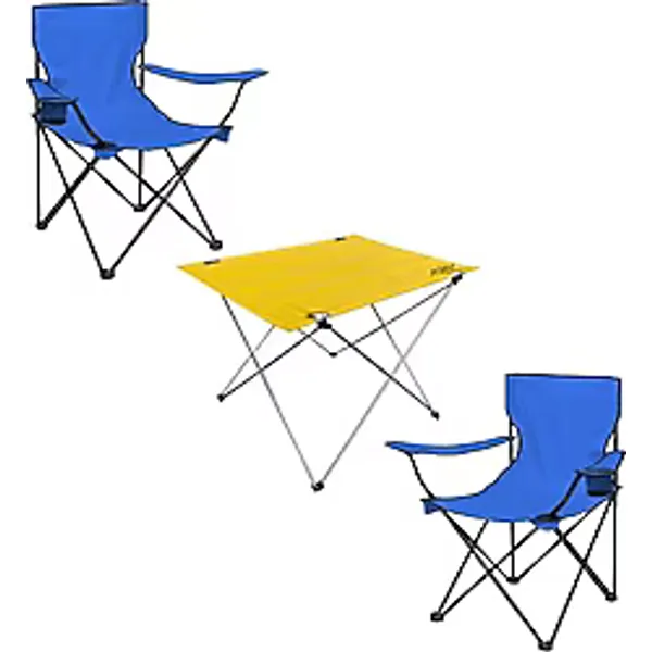 Argeus DY.001 73x54 cm 2 Kişilik Mavi Kumaş Kamp Masa Sandalye Takımı
