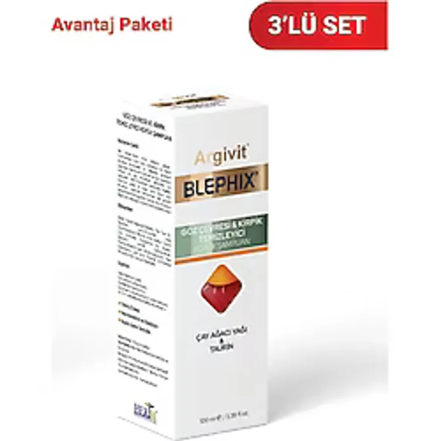 Argivit Blephix Göz Çevresi ve Kirpik Temizleyici Köpük Göz Şampuanı 100 ml 3'lü Paket