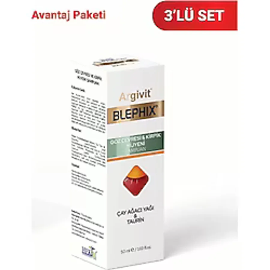 Argivit Blephix Göz Çevresi ve Kirpik Temizleyici Şampuan 50 ml 3'lü Paket