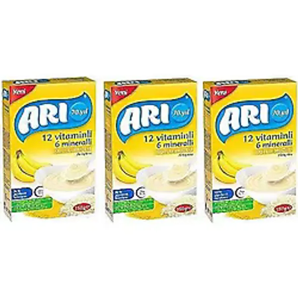 Arı 12 Vitaminli 6 Mineralli Sütlü Muzlu Pirinç Unu Bebek Maması 250 gr 3 Lü Paket