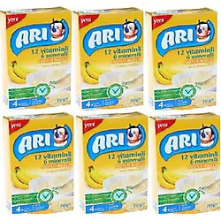Arı Mama 12 Vitaminli 6 Mineralli Sütlü Muzlu Pirinç Unu Kaşık Maması 250 gr 6 Adet