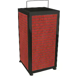 Arı Metal 1731 Bahçe Çöp Kovası Kare Ahşaplı Dekorlu Metal İç Kovalı
