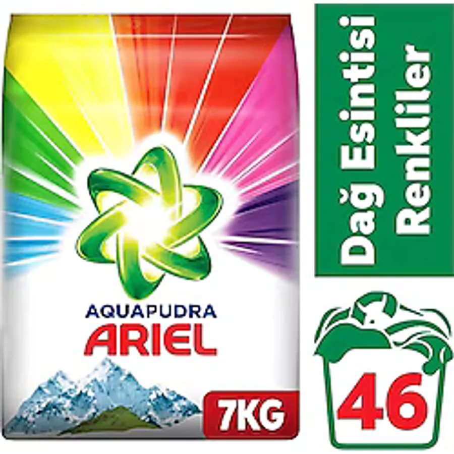 Ariel AquaPudra Dağ Esintisi Renkliler için 7 kg Toz Deterjan