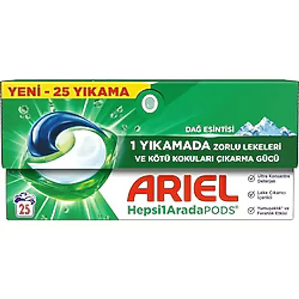 Ariel HEPSI1ARADA Pods Kapsül Çamaşır Deterjanı Beyazlar ve Renkliler 25 Yıkama - Genel