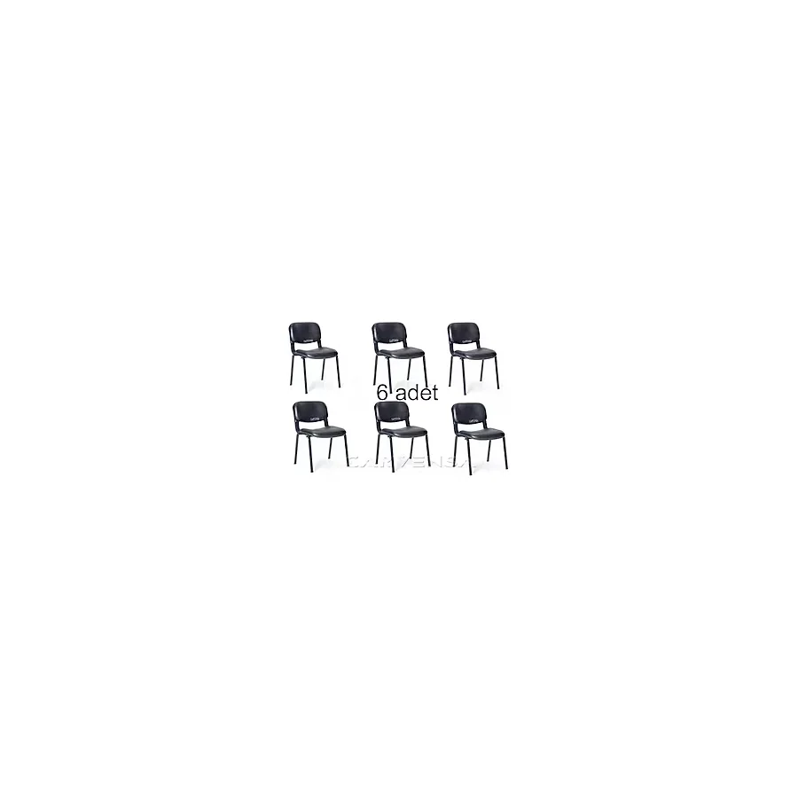 Arj I Office Furniture & Desing Siyah Ofis Büro Bekleme Misafir Form Koltuğu Sandalyesi 6lı 012