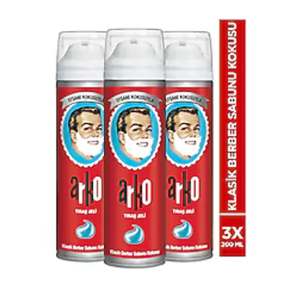 Arko 60. Yıla Özel Klasik 200 ml 3 Adet Tıraş Jeli