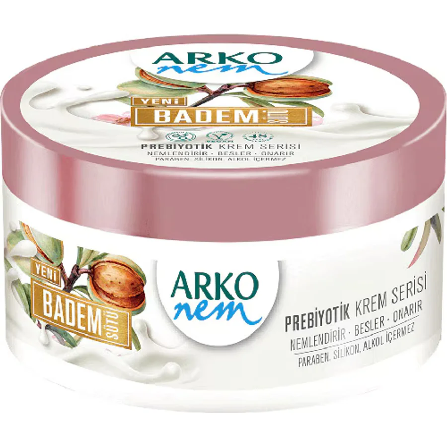 Arko Nem Prebiyotik Krem Serisi Badem Sütü 250 ml El ve Vücut Kremi