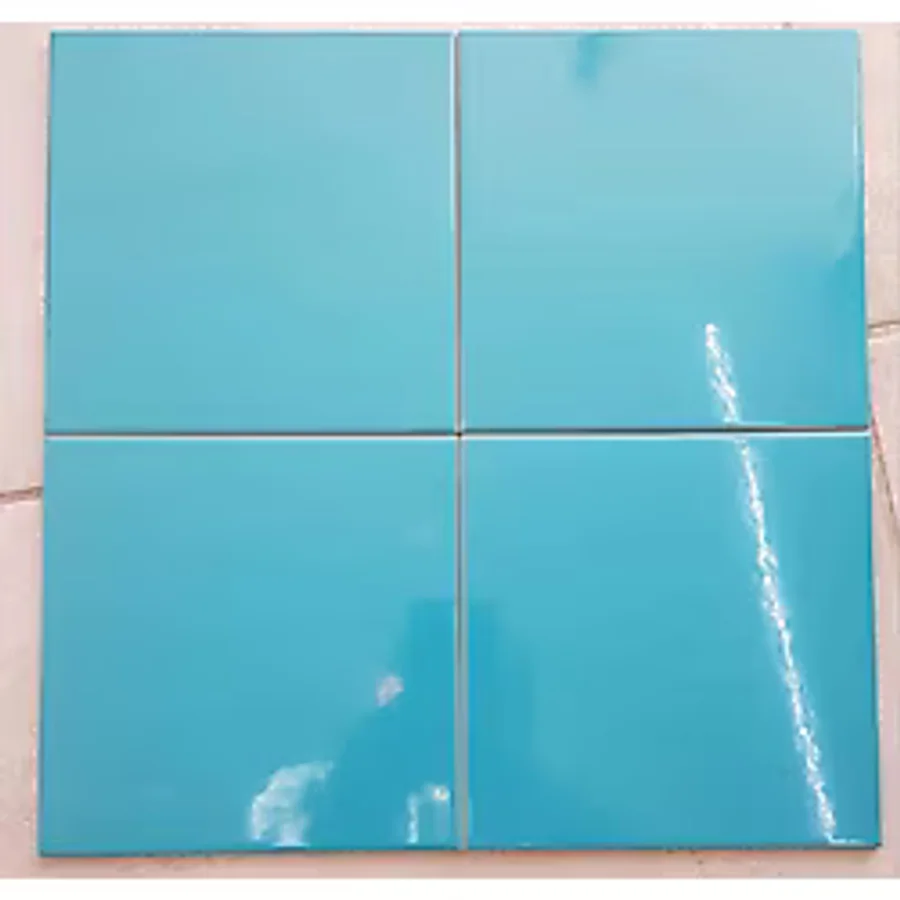 Armada Çini 20x20 Cm Ac 24 Turkuaz Desen Kütahya Çini Seramik Karo