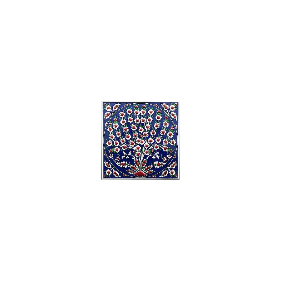 Armada Çini 20x20 Cm ED 327 Kobalt Hayat Ağacı Eldekoru Çini karo