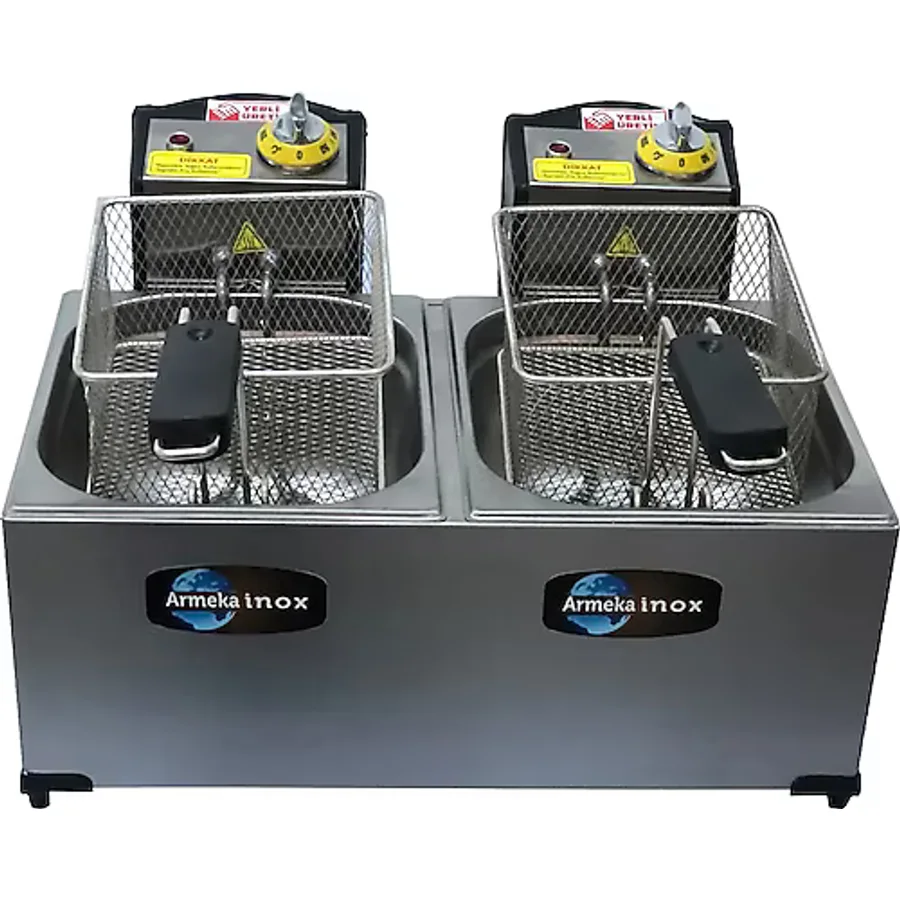Armeka 3+3 L 5000 W Endüstriyel Elektrikli Fritöz