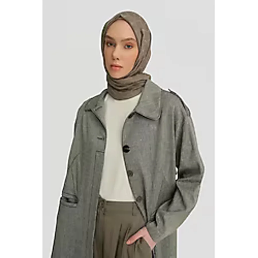 Armine Bebe Yakalı Dikiiş Özellikli Kap 25Y7810 Gri