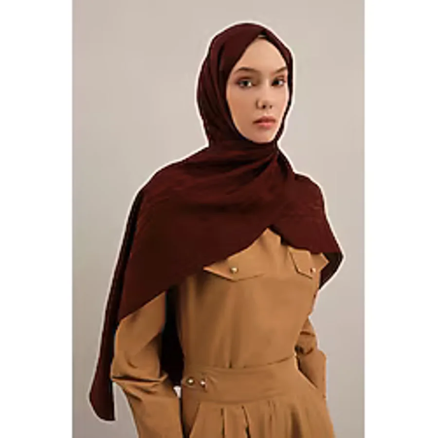 Armine Lyocell Naia Çubuk Desen Şal 3 - 75 X 200 / Bordo - 32 Bordo - 32