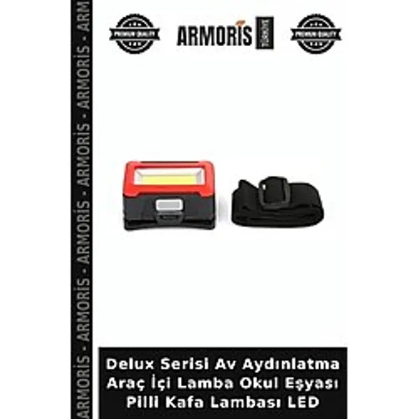 Armoris Delux Serisi Av Aydınlatma Araç Içi Lamba Okul Eşyası Pilli Kafa Lambası LED