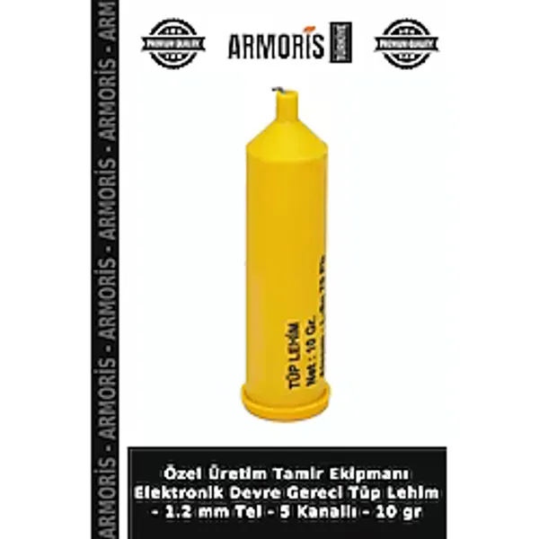 Armoris Özel Üretim Tamir Ekipmanı Elektronik Devre Gereci Tüp Lehim - 1.2 mm Tel - 5 Kanallı - 10 gr - Tek Ebat
