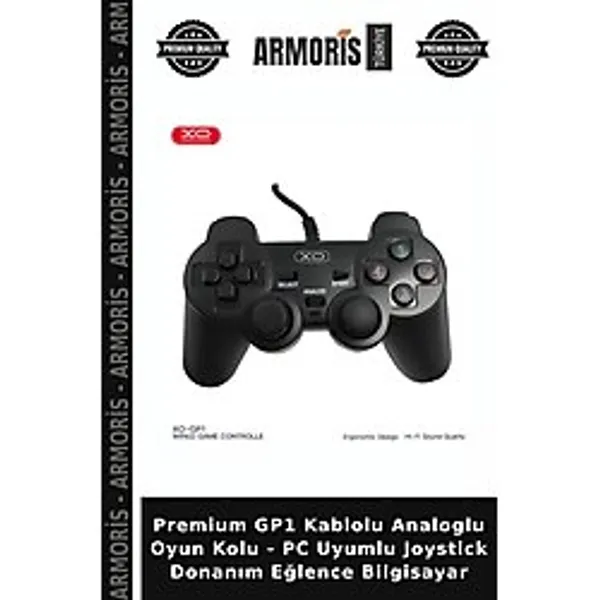 Armoris Premium Gp1 Kablolu Analoglu Oyun Kolu - PC Uyumlu Joystick Donanım Eğlence Bilgisayar - Çok Renkli