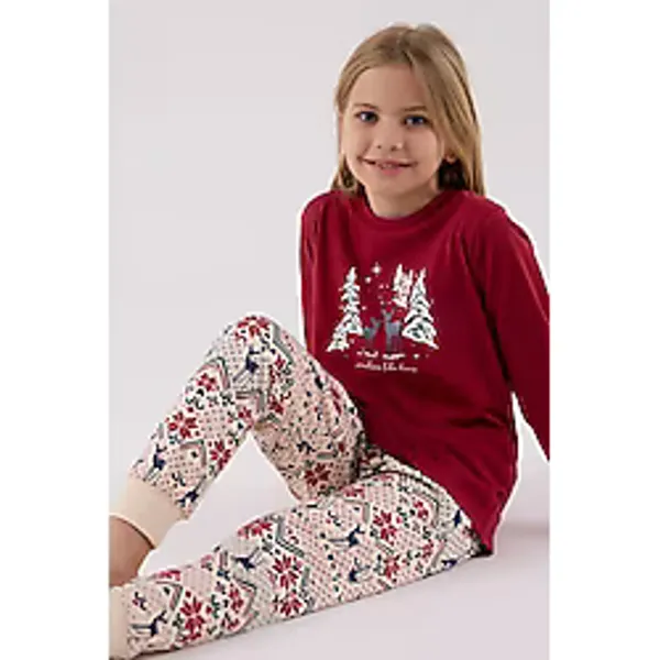 Arnetta Kız Çocuk Kırmızı Pijama Takımı