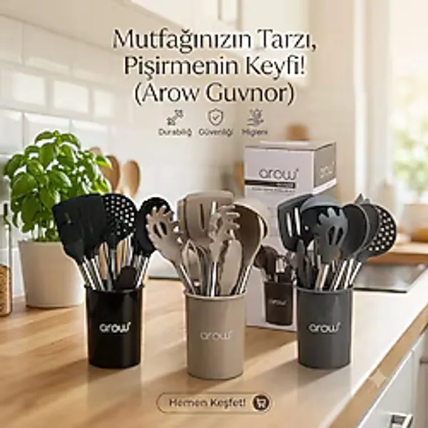 Arow Guvnor Silikon Pişirme Gereçleri Seti 14+1