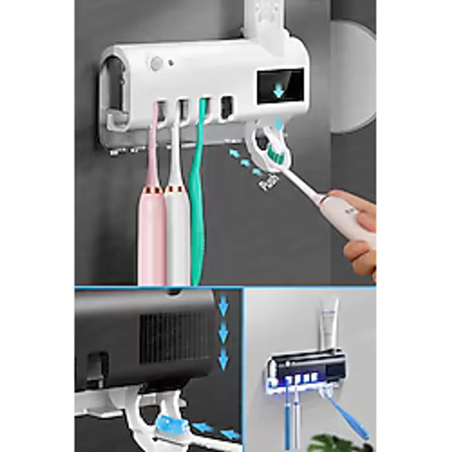 Arsimo Akıllı Uv Sterilizatör Diş Macunu Sıkacağı Güneş Enerjili Uv Sterilizatör 4'Lü Diş Fırçası Diğer