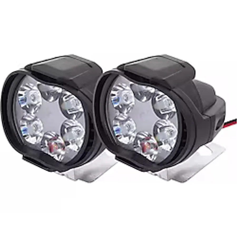 ARSVİSİON Motosiklet Led Sis Farı 2 Li Set 12v 6 Led Motorsiklet Led Farı Çakar Ve Düz Yanar