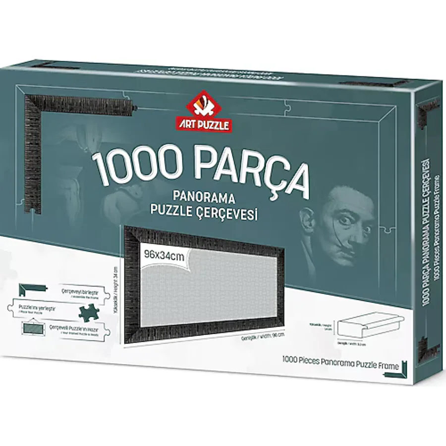 Art Puzzle 1000 Parça Siyah Panorama Demonte Puzzle Çerçevesi