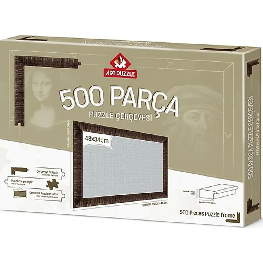 Art Puzzle 500 Parça Kahverengi Demonte Puzzle Çerçevesi