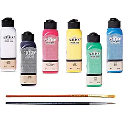 Artdeco 140 Ml Akrilik Boya Ana Renkler 6'lı Fırça Hediyeli