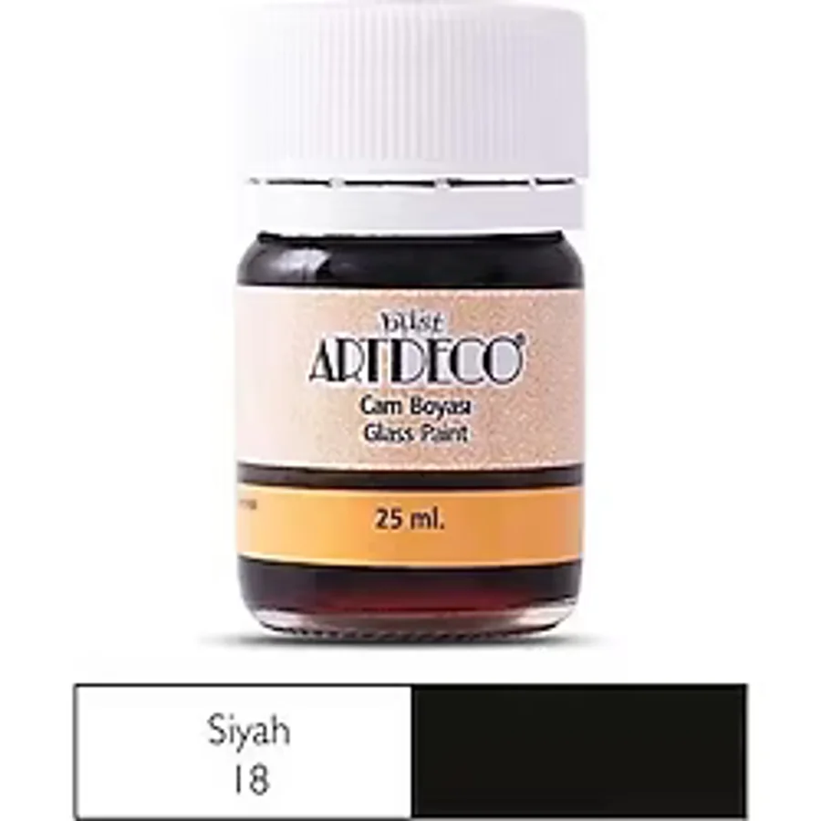 Artdeco Cam Vitray Boyası 25 ml 18 Siyah