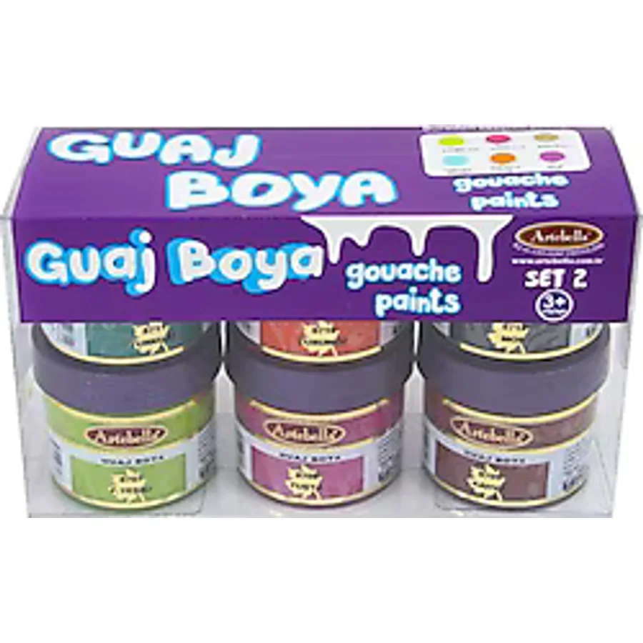 Artebella 50 ml 6 Renk Guaj Boya Seti 2