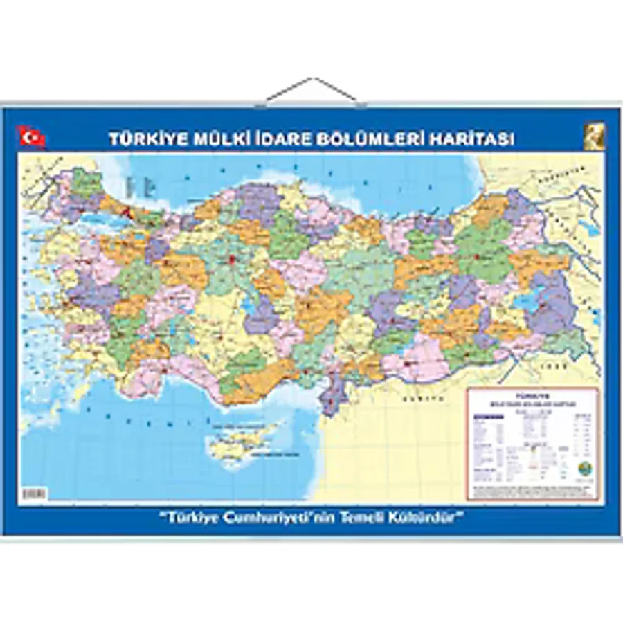 Artı Harita Türkiye Siyasi ve Fiziki Haritası Çift Taraflı 50 x 70 cm