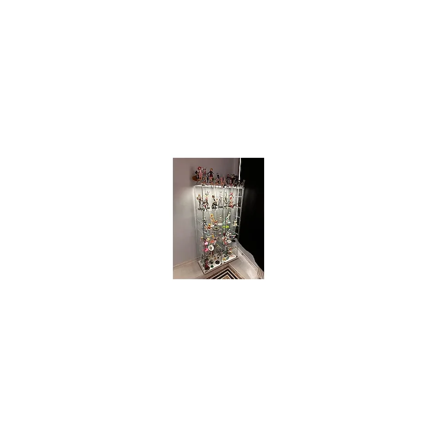 Artinoks Home 7 RAFLI LEDLİ CAM VİTRİN BEYAZ (Gümüşlük, Büfe, Koleksiyon, Sunu, Sergi, Kitaplık)