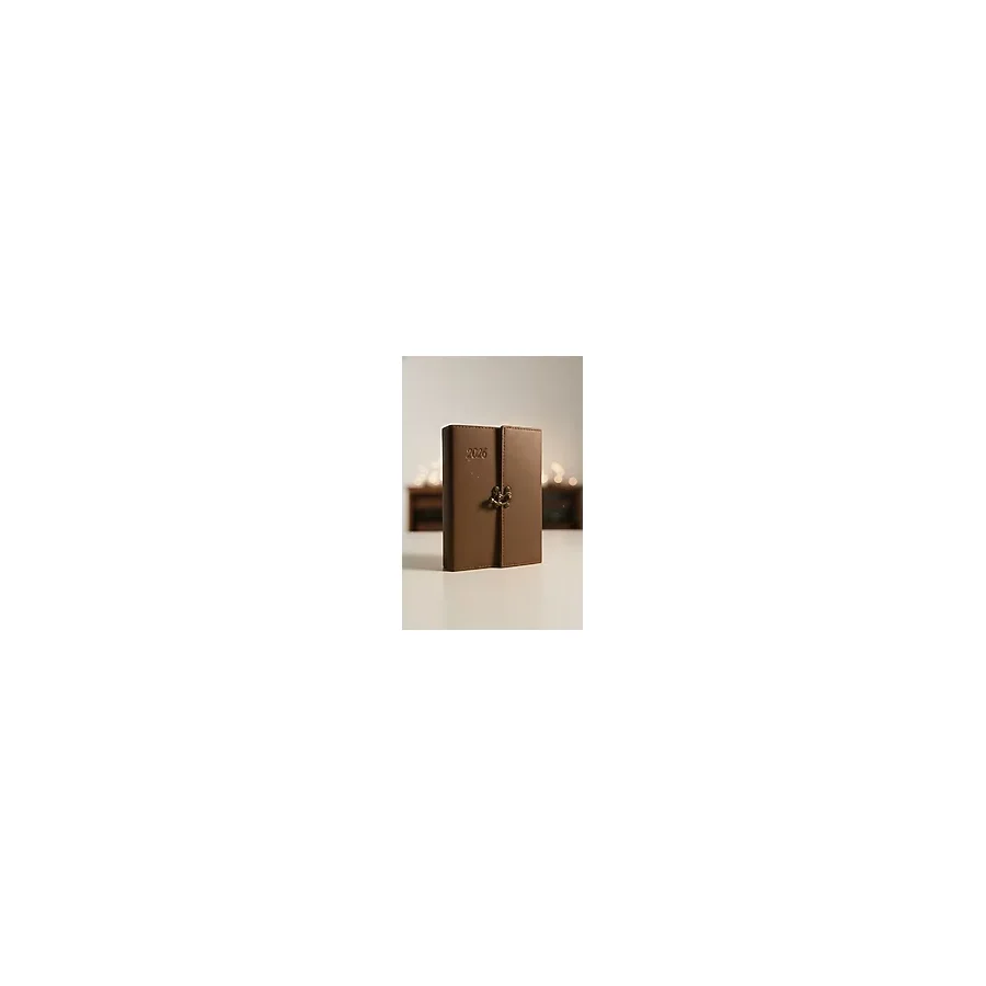 Artlantis A5 2026 Kilitli Ajanda 168 Yaprak Suni Deri Kapaklı Günlük Ajanda Ayraçlı Planlayıcı Ajanda 15X21CM - Kahverengi