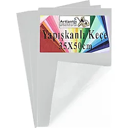 Artlantis Beyaz Yapışkanlı Keçe 35X50 cm 3 Adet 2.0 mm Kendinden Yapışkanlı Renkli Hobi Keçesi Elişi Keçe Kumaşı Anasınıfı - Standart