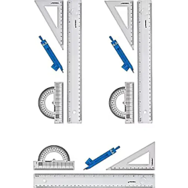 Artlantis Cetvel Takımı 30 Cm 3 Paket Yıldızlar Cetvel Pergel Gönye İletki Şeffaf Çizim Takımı Pergelli Çizim Seti 4 Parça