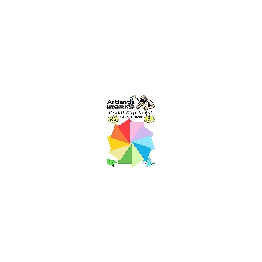 Artlantis Elişi Kağıdı A4 10 Renk 2 Paket El Işi Kağıdı 10 Lu Kreş Ana Sınıfı Okul Öncesi Sınıf Malzemesi - Renkli - Standart - 20x30 cm