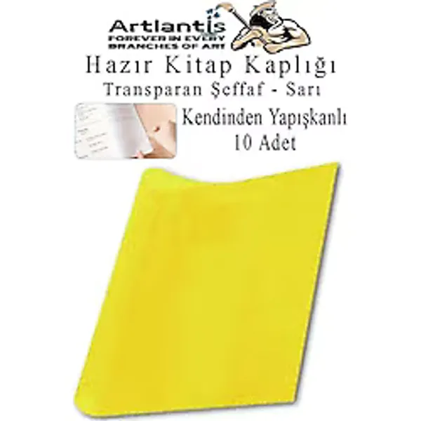 Artlantis Hazır Kitap Kaplığı Şeffaf Buzlu Sarı 10 Adet 1 Paket Cırtlı Ayarlanabilir Kendinde Yapışkanlı Kaplık Okul Sınıf - Standart