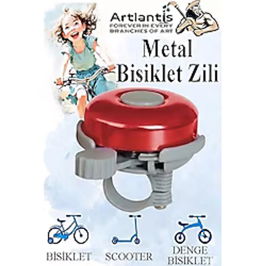 Artlantis Metal Bisiklet Zili 1 Adet Scooter Zili Denge Zili Alümünyum Bisiklet Zili Bisiklet Süsü Korna Aksesuar - Kırmızı