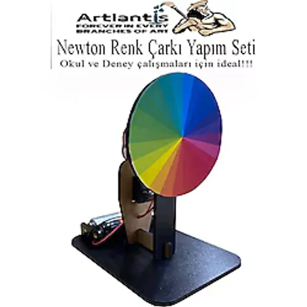 Artlantis Newton Renk Çarkı Yapım Seti 1 Adet 12x7x10 cm Fen Bilimleri Deney Setleri Okul Sınıf Nevton Çarkı