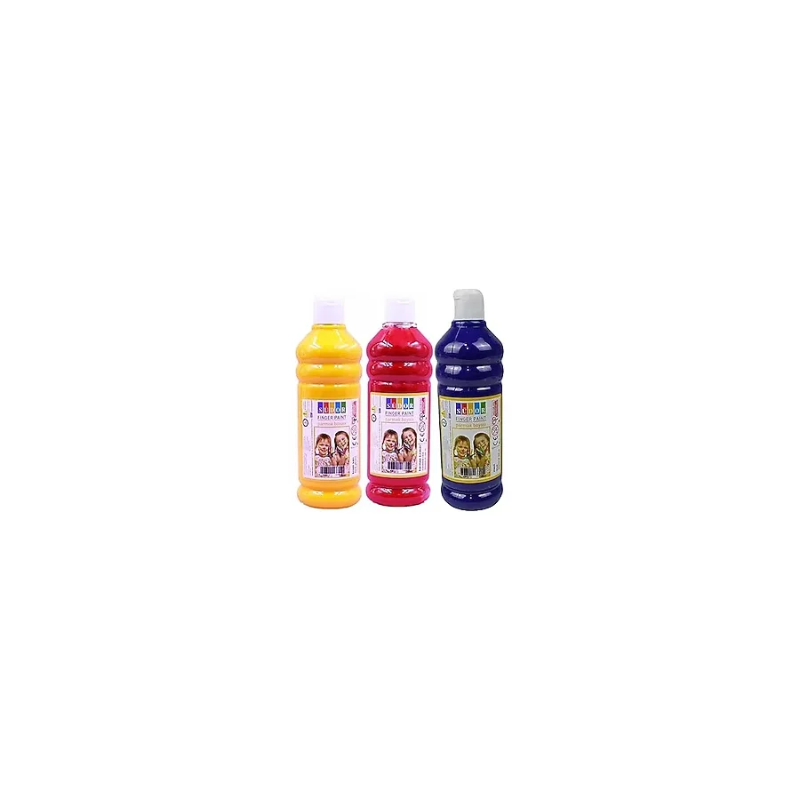 Artlantis Parmak Boyası 500 gr 3 Adet Çocuklar İçin Yıkanabilir Parrmak Boya Südor Okul Hobi Kreş Etkinlik Kırmızı Sarı Mavi - Karışık-Çok Renkli - Standart