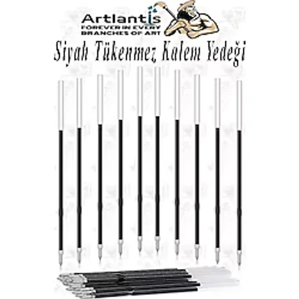 Artlantis Plastik Tükenmez Kalem Yedeği 10 Adet 10.7 cm Tükenmez Kalem İçi Yedek Plastik Tükenmez Kalem İçi Ok