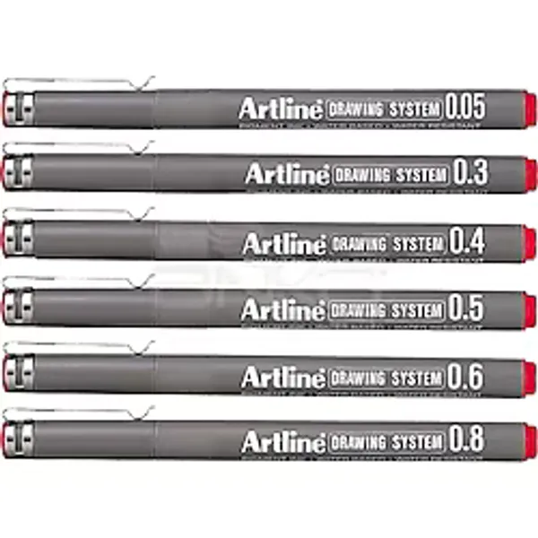 artline Drawing System Teknik Çizim Kalemi Kırmızı