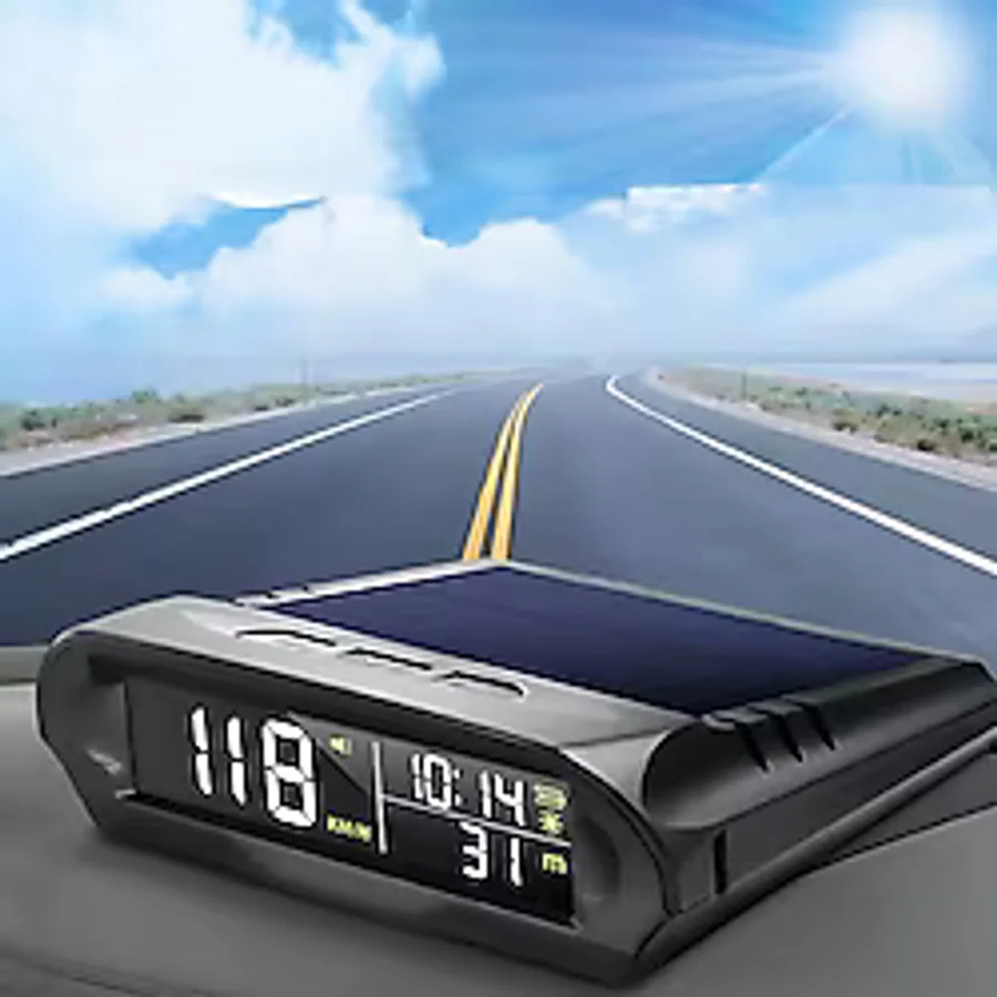 Artnest Araç GPS Güneş Enerjili Dijital Hız Göstergeli Çok Fonksiyonlu Hız Ölçer S98 HUD Ekran