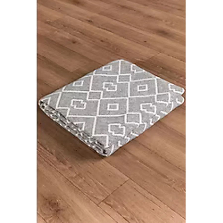 Arya Vl Çift Taraflı,katlanabilir,yıkanabilir,yüksek Kalite Pamuk Salon,oturma Odası,balkon Kilim Krem-Gri 3