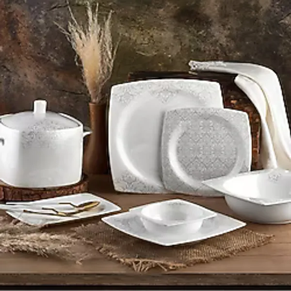Aryıldız Bone Square 45008 Kare 60 Parça Yemek Takımı
