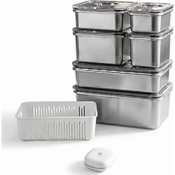 Aryıldız Vacuum & Fresh 14 Parça Çelik Saklama Kabı