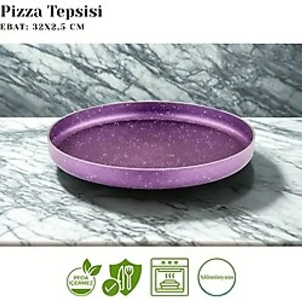 Arzu Çelik Violet 3'lü Granit Pizza Tepsisi