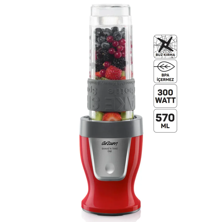 Arzum AR1120 Shake'N Take Kırmızı Kişisel 300 W Smoothie Blender